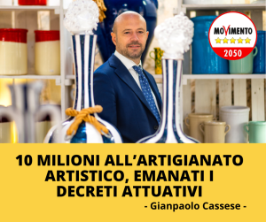 10 milioni all’artigianato artistico, emanati i decreti 