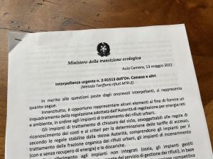 Interpellanza urgente sulla delibera MTR-2 di ARERA
